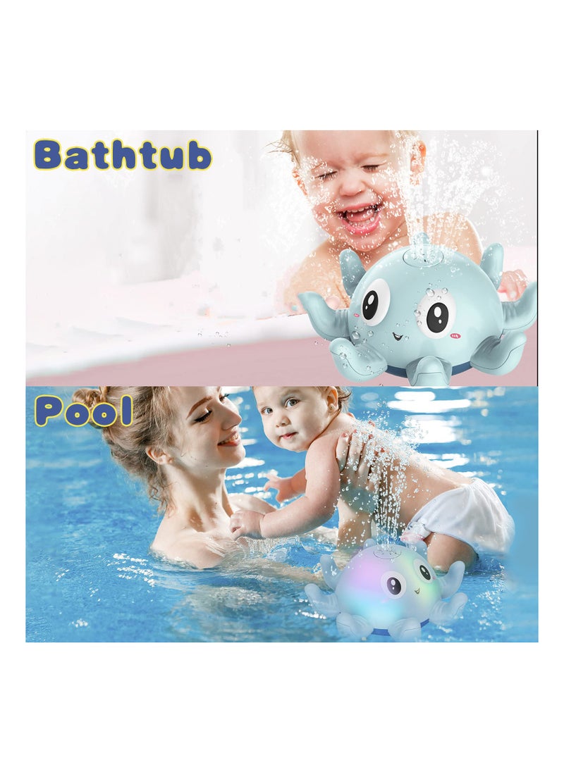 MEBEGIN Baby Bath Toys with Cartoon Appearance, Automatic Spray Water Octopus Toy with Lights, Creative Bathtub Toys, Swimming Toys, Ideal Gift for Baby, 3 AAA Batteries Required(Not Included)  - Image 2