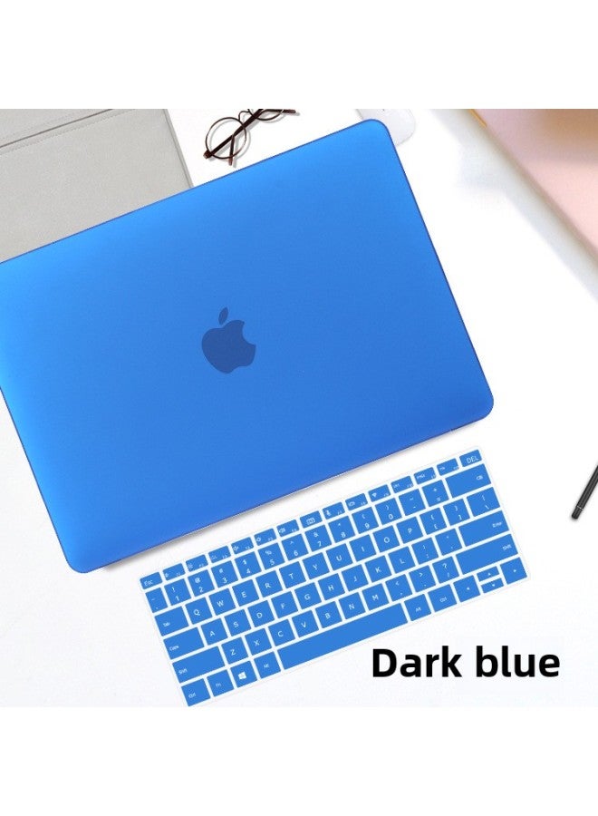 For Apple Protective Case Notebook Case Macbook Protective Case Matte Transparent Pro Protective Case-Color:Dark Blue-Applicable Models:13.3pro (a1278) Frosted (hollow) - Image 1