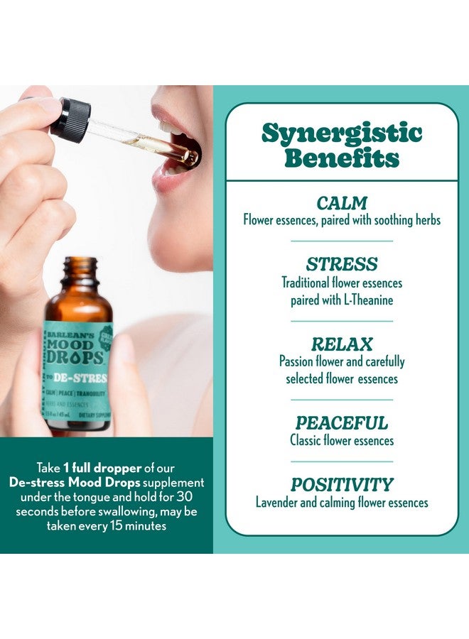 Barlean's Mood Booster Supplement, De-Stress Liquid Drop Supplements for Men and Women, Ashwagandha and L Theanine Extract, Adaptogen Herbs Drops, 1.5 oz - Image 4