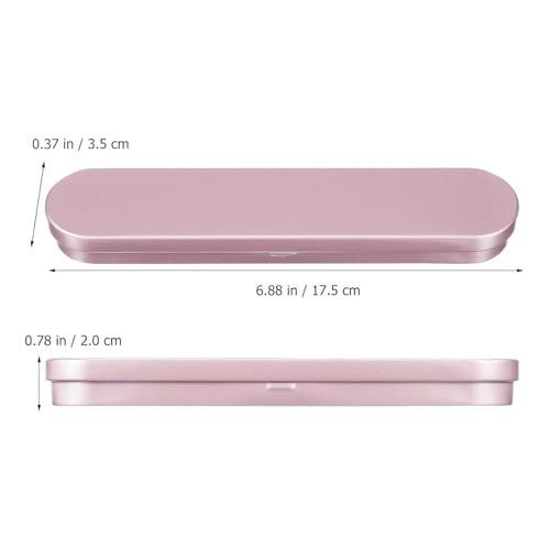 STORE 2508 4Pcs Empty Hinged Metal Box with Removable Sponge for Fountain Pens Ballpoint Pens Pencils Stationary Cutlery Candies Art & Craft Jewellery Nail Art Makeup Pen Drives (Rose Gold) - Image 4