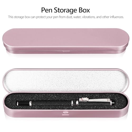 STORE 2508 4Pcs Empty Hinged Metal Box with Removable Sponge for Fountain Pens Ballpoint Pens Pencils Stationary Cutlery Candies Art & Craft Jewellery Nail Art Makeup Pen Drives (Rose Gold) - Image 3