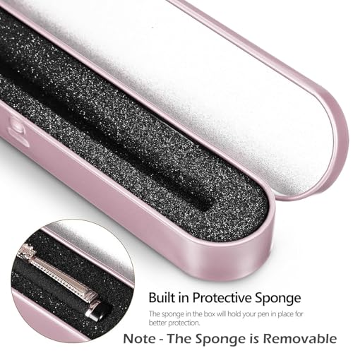 STORE 2508 4Pcs Empty Hinged Metal Box with Removable Sponge for Fountain Pens Ballpoint Pens Pencils Stationary Cutlery Candies Art & Craft Jewellery Nail Art Makeup Pen Drives (Rose Gold) - Image 2