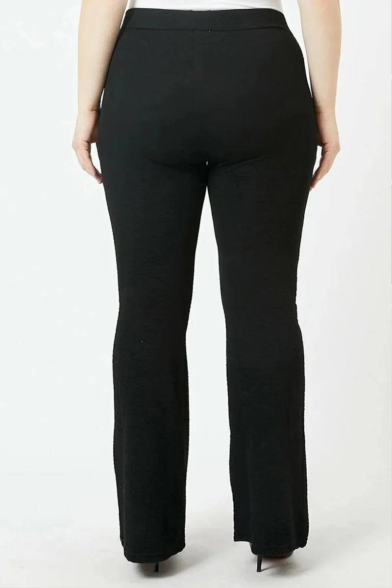 Swana Plus Size Bell-bottom Steel Knit Fabric Elastic Leggings Trousers
