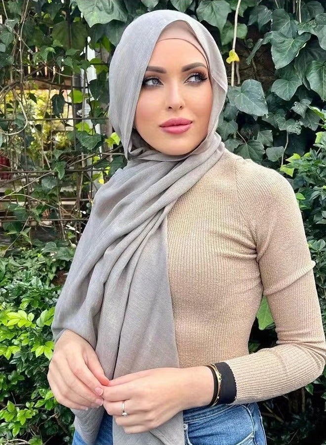 Hijab for Women Muslim Cotton Hijab Fashion Hijab Scarf, Elegant Modest Muslim Islamic Ramadan Soft Lightweight Jersey Hijab Long Scarf - Image 1