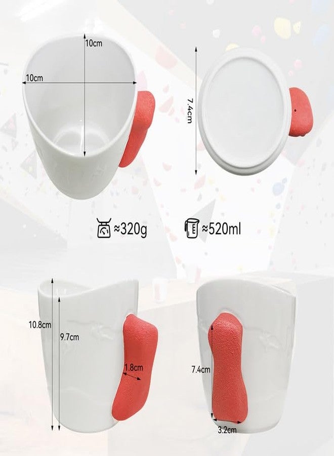 TWO STONES Rock Climbing Mug | Rock Climbing Coffee Mug | Gifts for Rock Climbers, Safe for Dishwasher and Microwave (White+Red) - Image 2