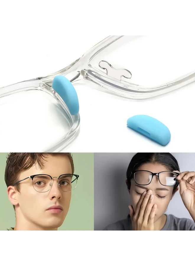 Blue Anti Slip Silicone Nose Pads For Glasses 12 Pack Lightweight Comfortable Fit - Image 3