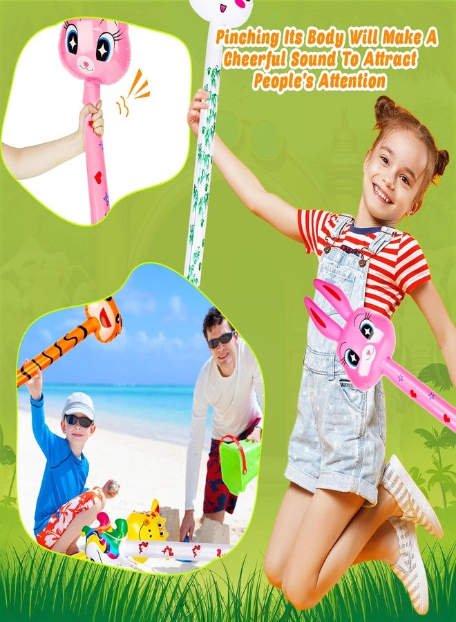 Cotiny 18 Pcs 41 Inch Inflatable Stick Animal Blow up Animal Sticks Jungle Safari Animal Balloons Toys for Kids Animal Theme Birthday Party Favors Decorations - Image 4