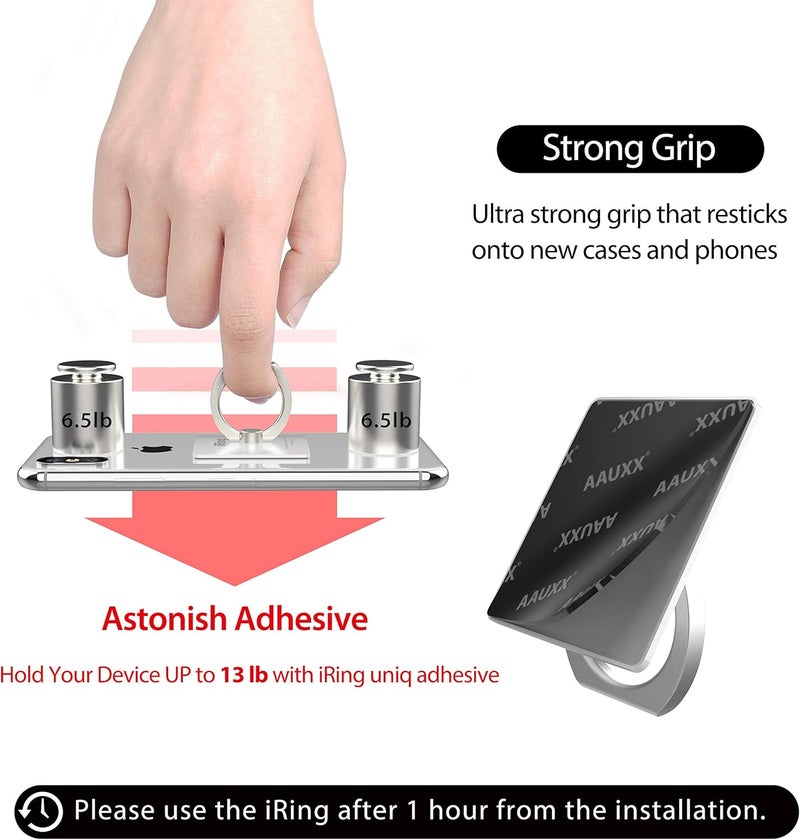 iRing Original, Made in Korea, Phone Ring Holder, Cell Phone Grip Stand, Compatible with iPhone, Galaxy, and Other Smartphones (White) - Image 2