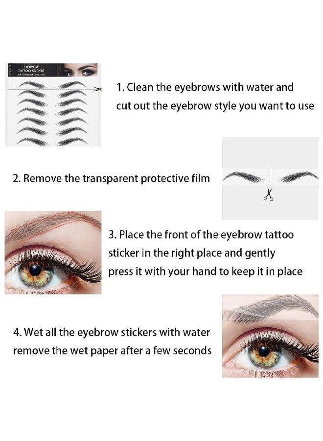 2 Sheets 4D Hair-Like Authentic Eyebrows Transfers Stickers Eyebrow Tattoo Stickers Eyebrow Suitable For Women And Girls Cosmetic Products Beauty Shaping Sticker - Image 3