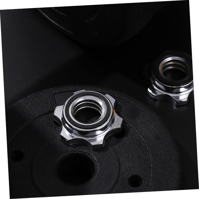 Garneck 2pcs Standard Barbell Spin-Lock Collars Screw Clamps Anti-Slip Spin-Lock Collars for Weight Lifting 1 inch(Silver) (2pcs) - Image 4