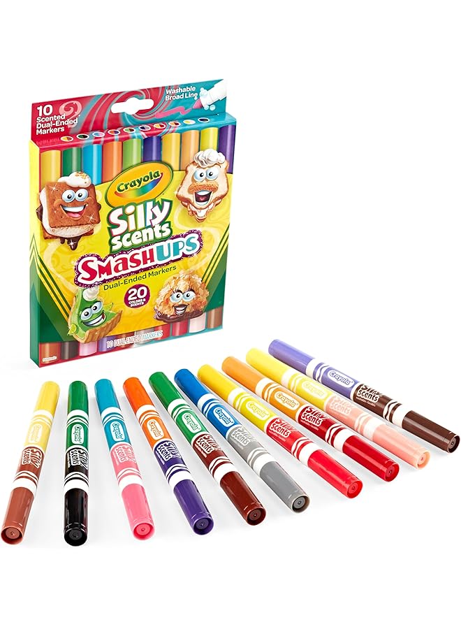 Crayola 10 Ct Silly Scents Smash Ups Broad Line Dual Ended Washable Markers - Image 1