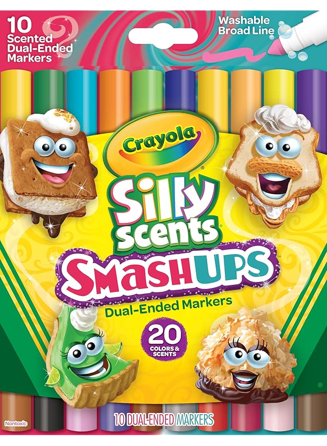 Crayola 10 Ct Silly Scents Smash Ups Broad Line Dual Ended Washable Markers - Image 2
