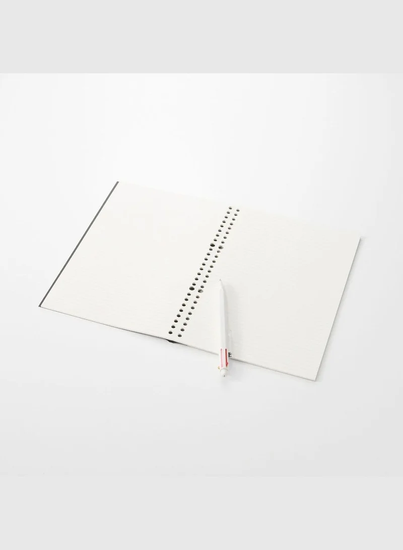 MUJI 6 Mm Horizontal Ruled Line Notebook Type Peelable Loose-Leaf, 26 Holes, 50 Sheets, B5, Black