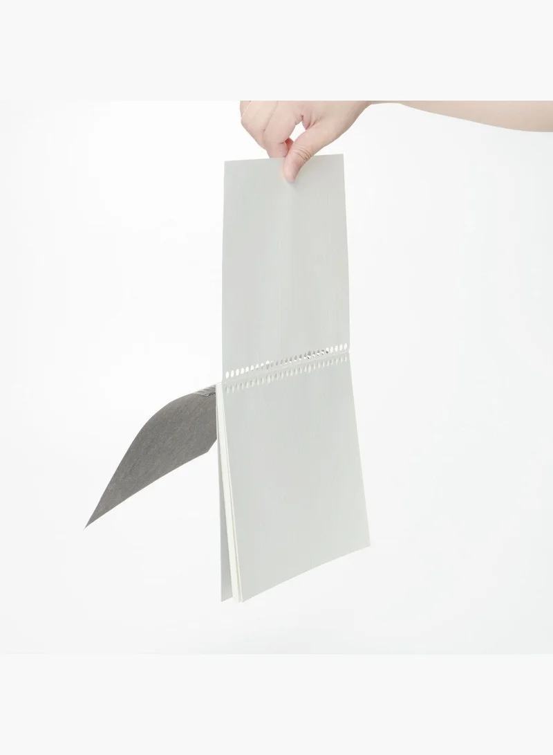 MUJI 6 Mm Horizontal Ruled Line Notebook Type Peelable Loose-Leaf, 26 Holes, 50 Sheets, B5, Black
