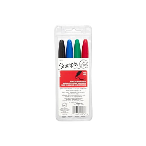 Sharpie Permanent Markers Fine Point Assorted Colors 4Pack 30074 - Image 3