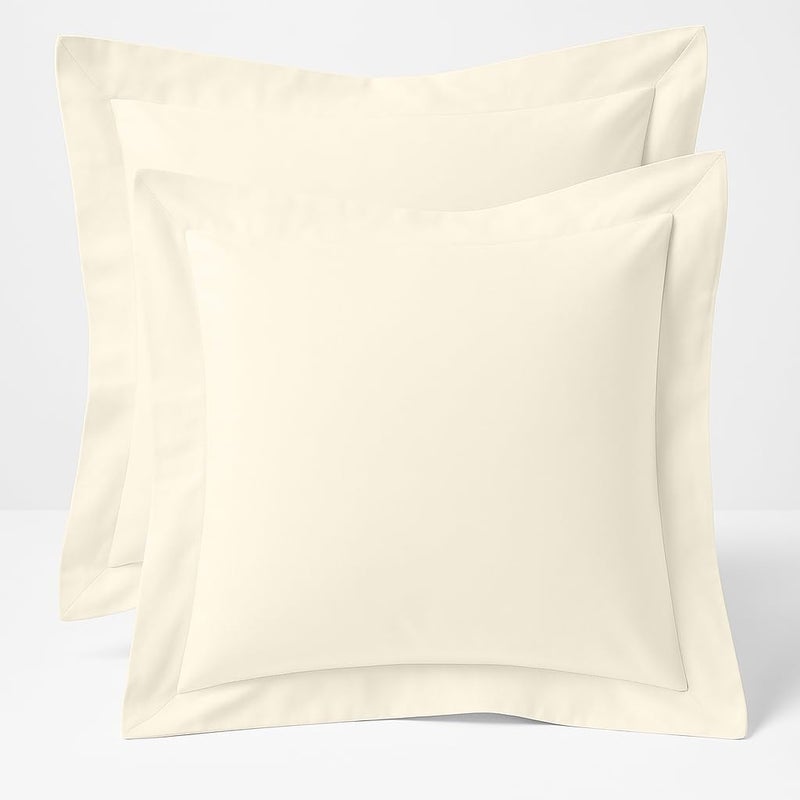Comfort Beddings Heavy Quality 600 Thread Count 100 Egyptian Cotton Continental Pillow Cases Pack Of 2  Ivory ContinentalSquare Size 65 x 65 CM