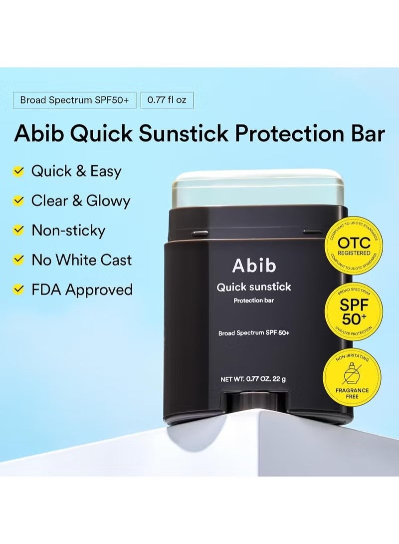 abib Quick Sunstick Protection Bar SPF50+ 0.77 oz / 22 g (Glowing) | Korean Suncreen Stick Suncare Sunblock, No Whitecast, Protector Solar Barra, Centella Asiatica Extract, Aloe Extract - Image 2