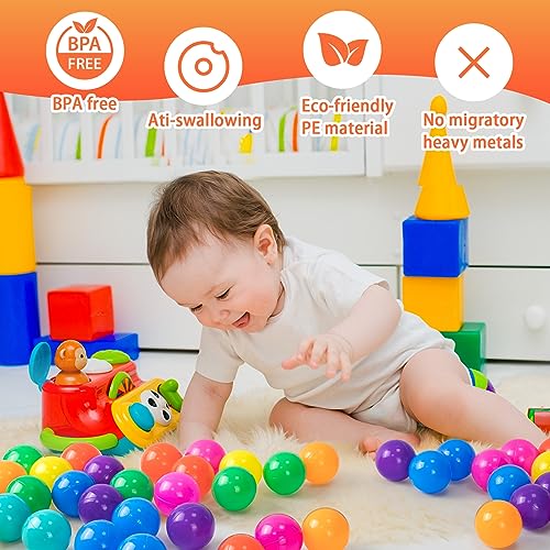 Markdang 170 PCS Ball Pit Balls 2122 Free Crush Proof Plastic Ball for Baby and Toddler 8 Bright Colors with Zip Storage BagBaby Pool Water ToysKiddie Pool - Image 5