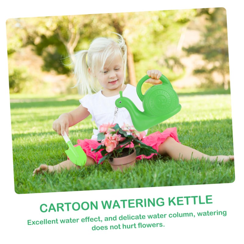 Kids Watering Can With Snail Sprinkler Head Cartoon Design Green For Gardening - Image 5
