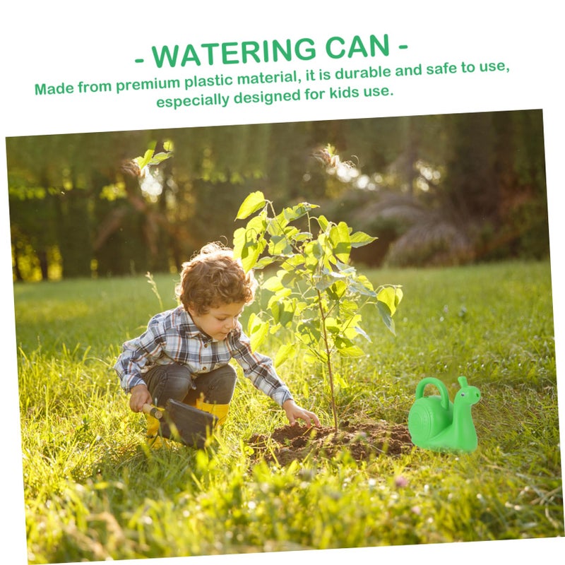 Kids Watering Can With Snail Sprinkler Head Cartoon Design Green For Gardening - Image 4