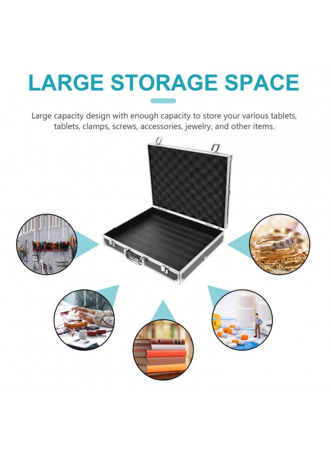 ERINGOGO Aluminum Briefcase - 11 Inch Hard Laptop Briefcases with Lock, Multifunctional Attache Case Black 37x28.5x7.5cm - Image 2