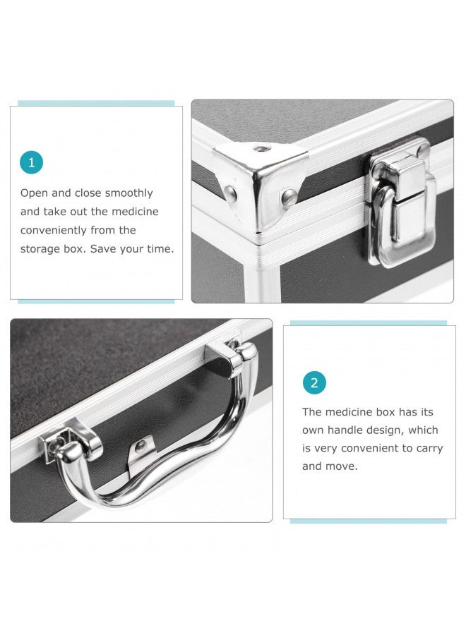 ERINGOGO Aluminum Briefcase - 11 Inch Hard Laptop Briefcases with Lock, Multifunctional Attache Case Black 37x28.5x7.5cm - Image 1