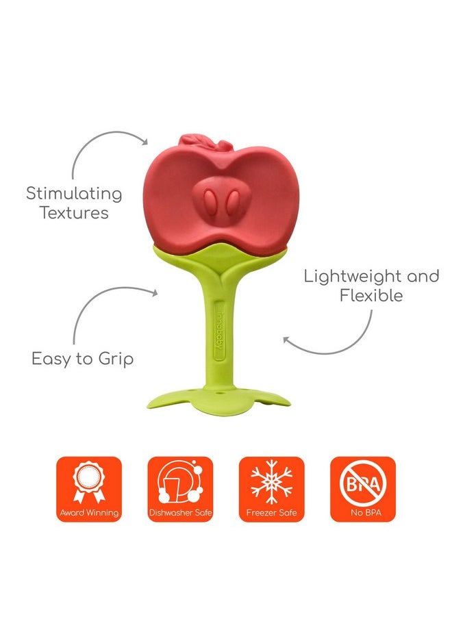 إنو بيبي لعبة عضاضة الفاكهة والحواس الأصلية من Innobaby Teethin Smart EZ Grip للأطفال الصغار والرضع باللون التفاحي. عضاضة خالية من مادة BPA  - Image 2