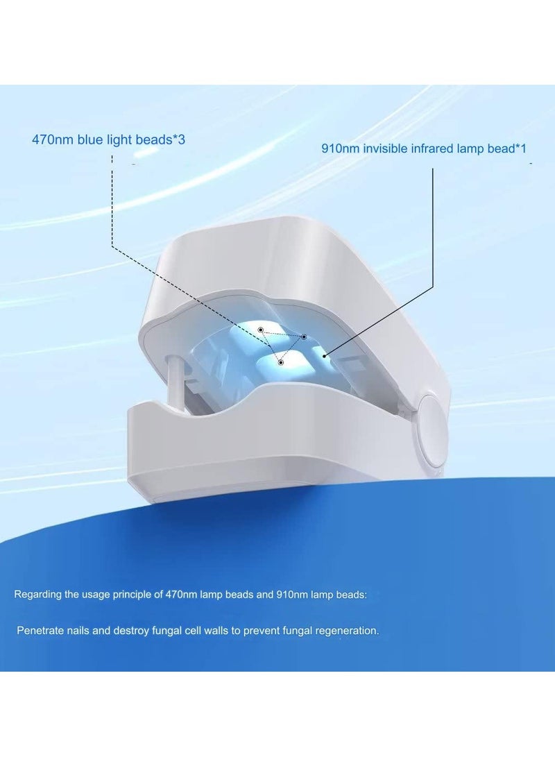Nail Fungus Cleaning Laser Device, Blue Light Nail Therapy for Damaged Discolored Thick Toenails & Fingernails, Effective Rechargeable Nail Fungus Remover for Home Use
