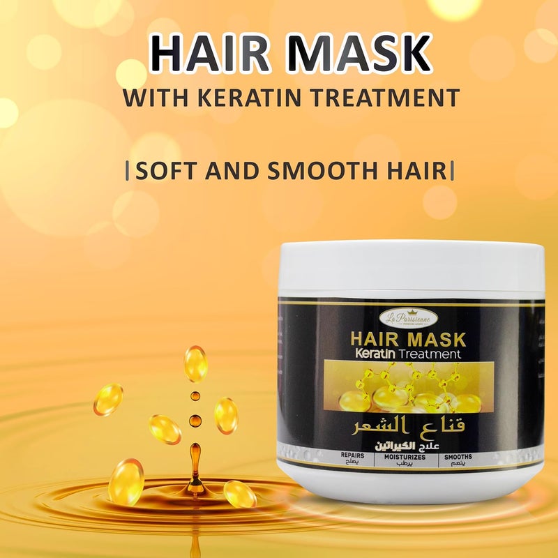 ECOLYTE+ La Parisienne Keratin Hair Mask - Deep Repair Treatment for Damaged Hair (500g) - Image 3