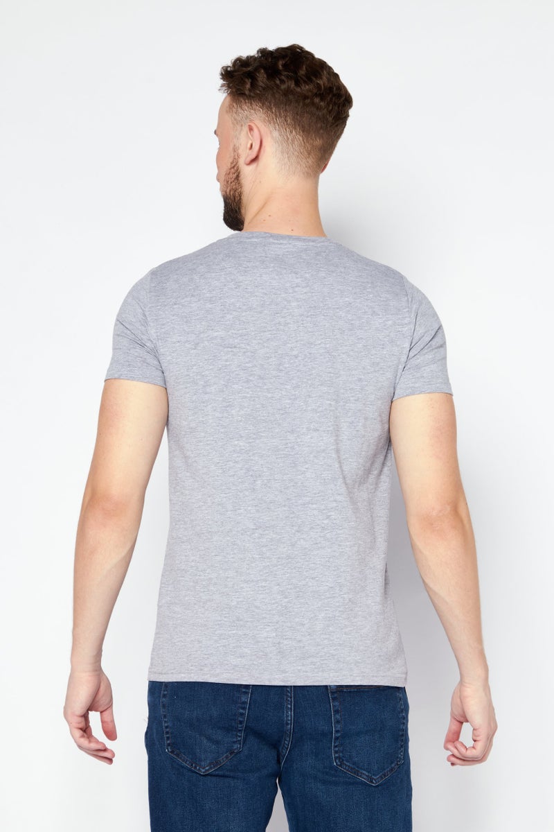 CERRUTI 1881 Men Crew Neck Short Sleeves Brand Logo T-Shirt, Grey - Image 4