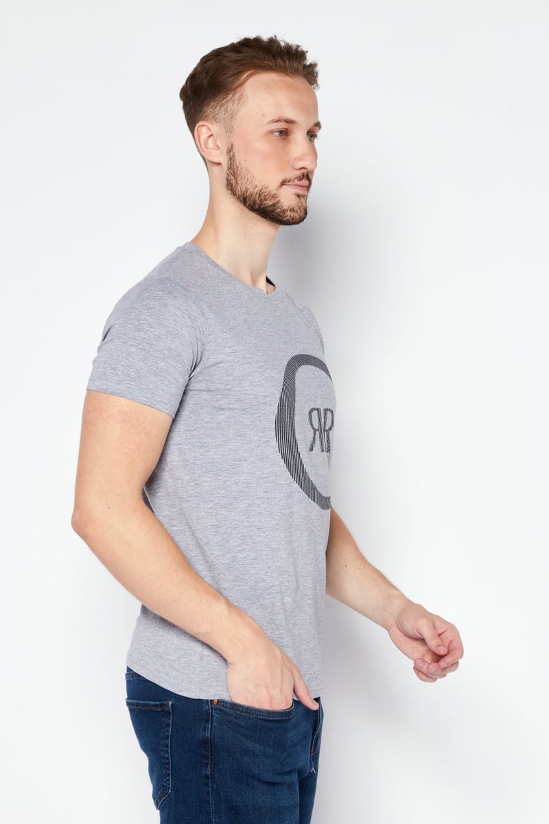 CERRUTI 1881 Men Crew Neck Short Sleeves Brand Logo T-Shirt, Grey - Image 2