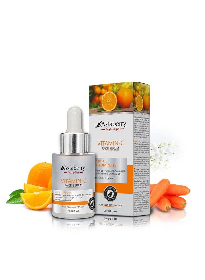 Astaberry Indulge Vitamin C Face Serum For Skin Illuminate 30Ml Brightens & Lightens; Reduces Hyperpigmentation; Improves Skin Elasticity; With Bio Hyaluranate; Vitamin B3; Vitamin E - Image 1