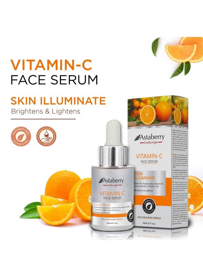 Astaberry Indulge Vitamin C Face Serum For Skin Illuminate 30Ml Brightens & Lightens; Reduces Hyperpigmentation; Improves Skin Elasticity; With Bio Hyaluranate; Vitamin B3; Vitamin E - Image 3