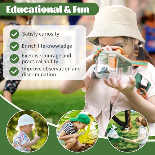 KOALA DIARY Kids Adventurers Nature Explorer SetFeaturing Butterfly Net Bug Catcher Binoculars Explorer Vest Hat Magnifying Glass and LED Flashlight Perfect Educational Outdoor Gift for Ages 3 - Image 5