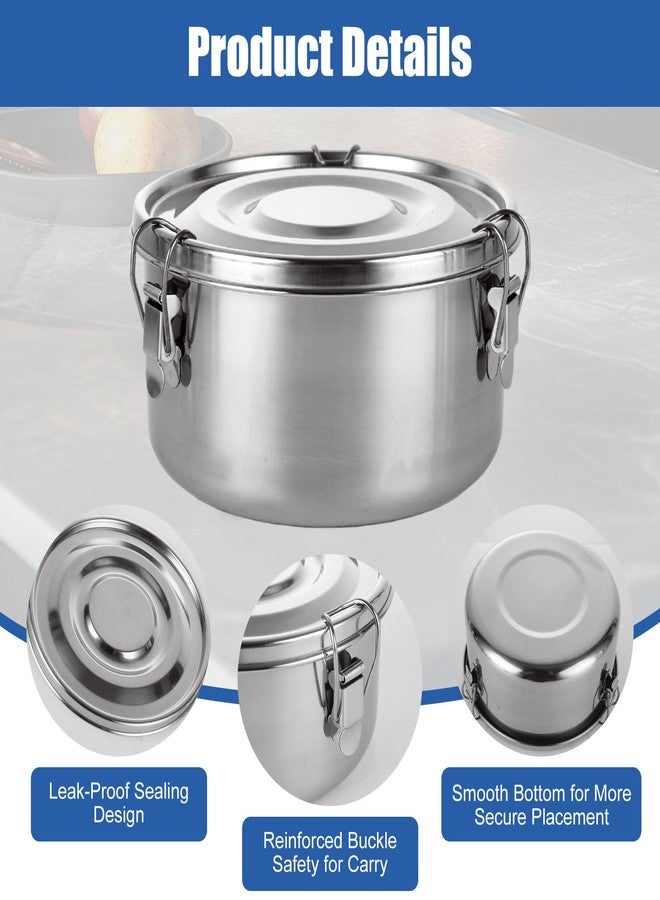 QTLCOHD 3 Pcs 22 Oz / 34 Oz / 54 Oz Stainless Steel Food Storage Containers, Airtight Bento Lunch Boxes, Leak-Proof Deli Containers with Lids for Camping Trips Picnic Snacks Soups Salads Leftovers - Image 3