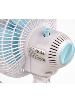 ELORA Elora 2-in-1 Desk Fan with Oscillation, Plastic Clip Fan with 3 Blades and Safety Grill. ELCF-6345 White  - Image 4