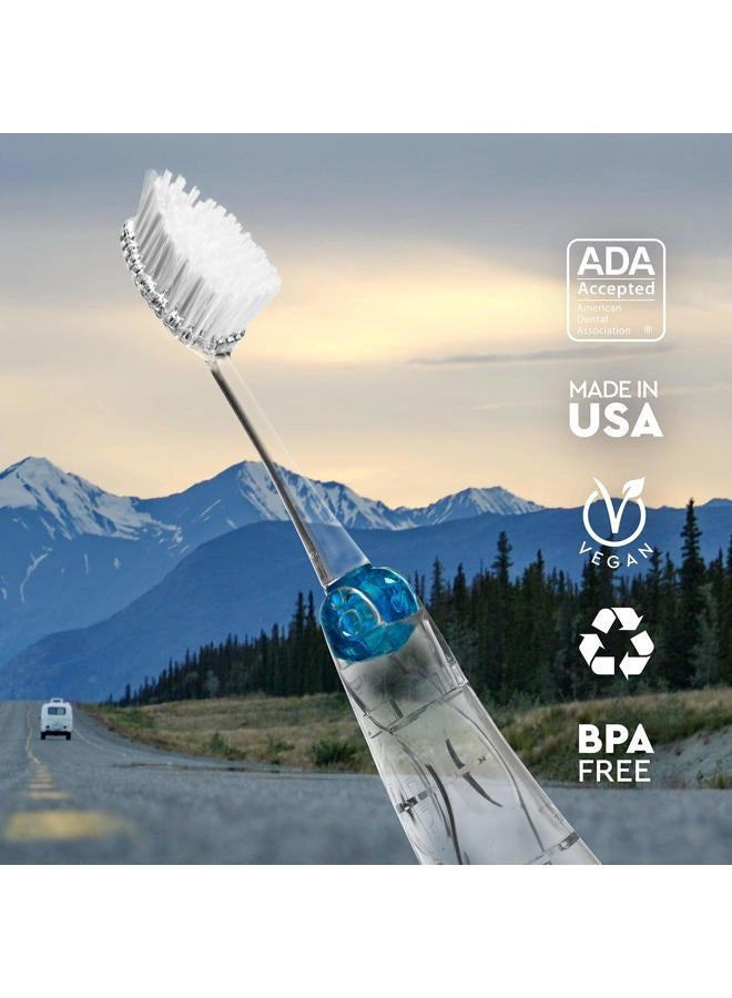 Radius Tour Travel Brush & Case with Replaceable Brush Head ADA Accepted Toothbrush Improve Gum Health - Purple - Pack of 1 - Image 5