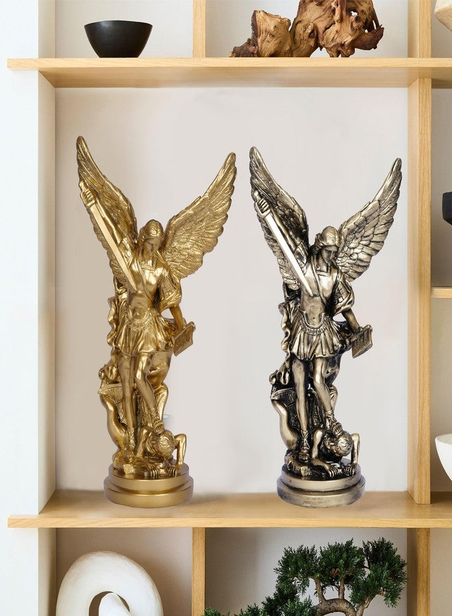 Dlfghos 12.2in St Michael Archangel Statue San Miguel Arcangel Statue Saint Michael Defeating Satan Michael Angel Statue Collection Figurines Bronze st.Archangel Sculpture - Image 3