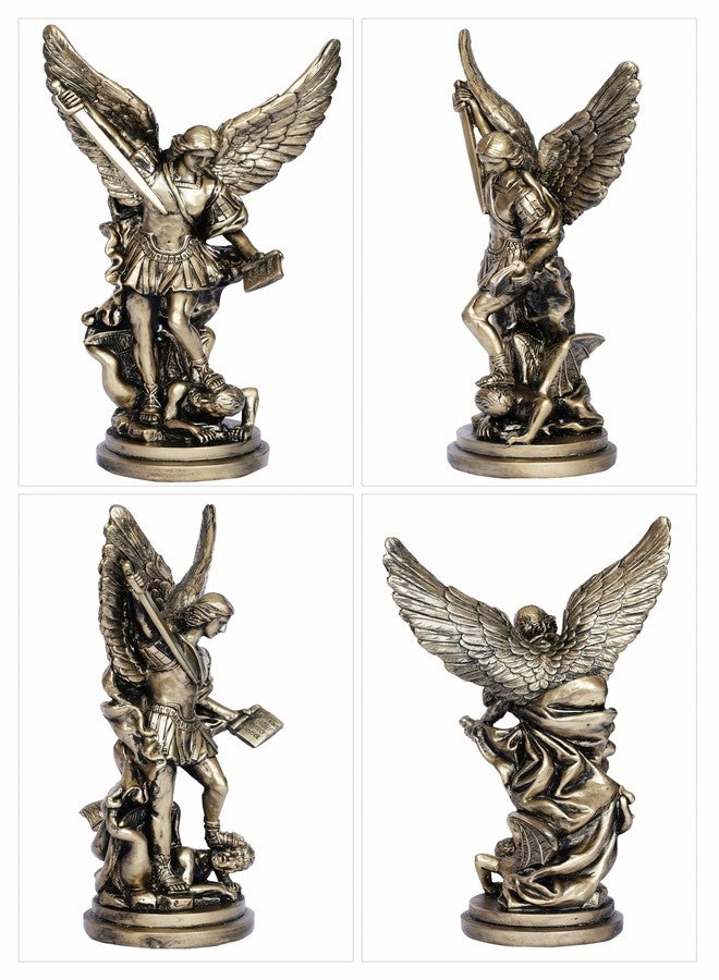 Dlfghos 12.2in St Michael Archangel Statue San Miguel Arcangel Statue Saint Michael Defeating Satan Michael Angel Statue Collection Figurines Bronze st.Archangel Sculpture - Image 4