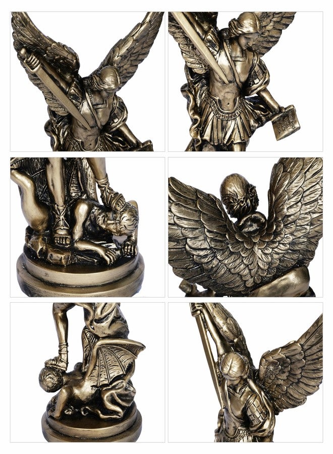 Dlfghos 12.2in St Michael Archangel Statue San Miguel Arcangel Statue Saint Michael Defeating Satan Michael Angel Statue Collection Figurines Bronze st.Archangel Sculpture - Image 5