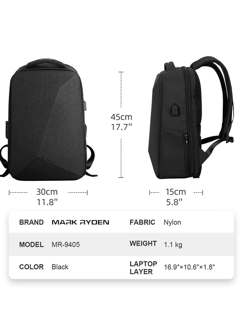 MARK RYDEN - MARK RYDEN Anti Theft Backpack with TSA Lock for 15.6 inch Travel School- Dimond Shape, With Raincoat, - Image 1