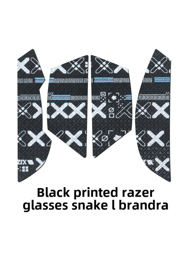 For Razer Razer Cobra Sticker Film Pro Pro Full-covered Mouse Anti-slip Sticker Wired Foot Sticker Foot Mat-Color:Cobra Pro  Black Printed Mouse Sticker ]  - Image 1