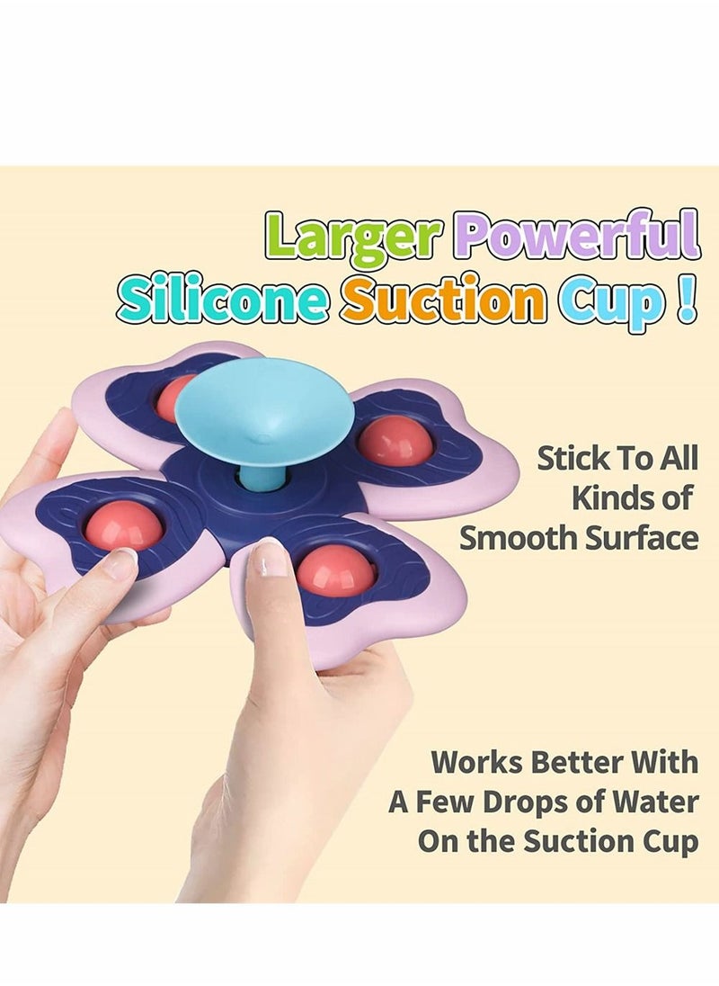SYOSI - Baby Spinner Toy with Suction Cup 3 Pack Baby Bath Toys Cartoon Spinning Suction Toys - Image 1