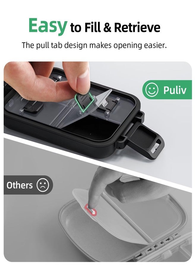 PULIV Travel Pill Organizer with 3 Layers for Compact and Large Storage, Easy-to-Open Daily Pill Box Case, Portable Medication Organizer with 8 Compartments for Supplements, Vitamins, Fish Oils - Image 3