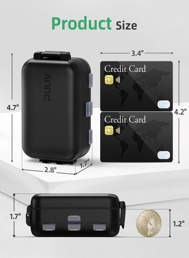 PULIV Travel Pill Organizer with 3 Layers for Compact and Large Storage, Easy-to-Open Daily Pill Box Case, Portable Medication Organizer with 8 Compartments for Supplements, Vitamins, Fish Oils - Image 5