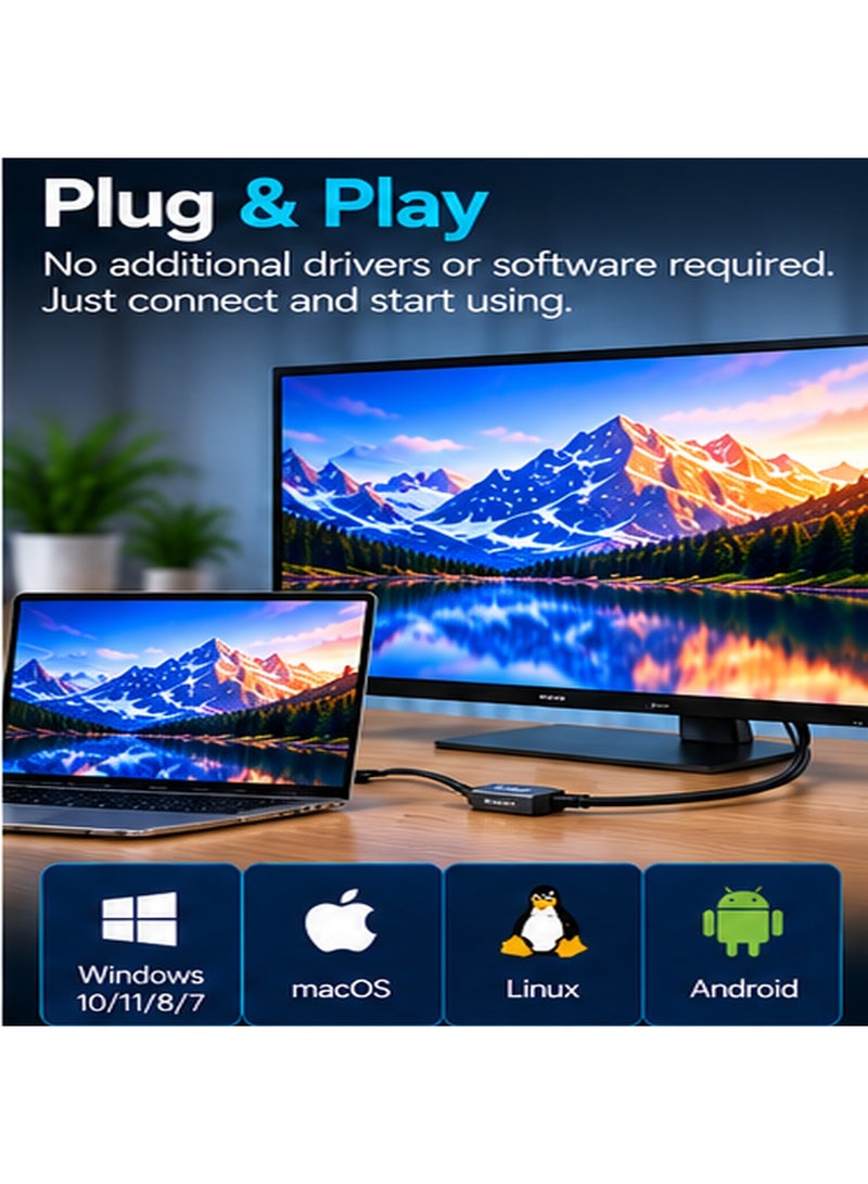 أونتن محول ONTEN OTN-UC103 من USB-C إلى DisplayPort (Type-C إلى DP 1.4)؛ يدعم دقة فائقة الوضوح ومعدل تحديث سلساً وفيديو فائق النقاء، ومثالي للاستخدام مع أجهزة الكمبيوتر المحمول (بما في ذلك MacBook) والحواسيب المكتبية والشاشات، وكذلك للألعاب وتحرير الفيديو والرسومات الاحترافية وإعدادات الشاشات المتعددة. - Image 3