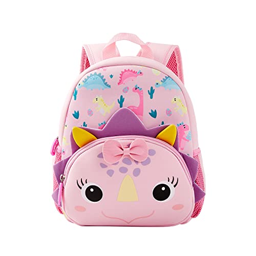 KK CRAFTS Preschool Backpack Toddler Neoprene Animal Schoolbag Lunch backpack for Kids Boys Girls(Dinosaur Girl) - Image 1
