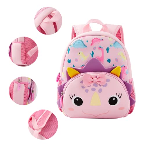 KK CRAFTS Preschool Backpack Toddler Neoprene Animal Schoolbag Lunch backpack for Kids Boys Girls(Dinosaur Girl) - Image 4