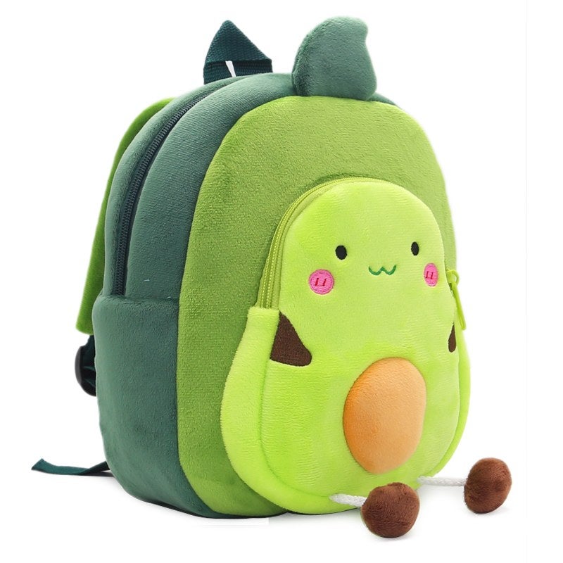 Plush Kids Backpack, Avocado Fruit Design, Soft Lightweight School Bag for Toddlers and Preschool Kids - Image 2