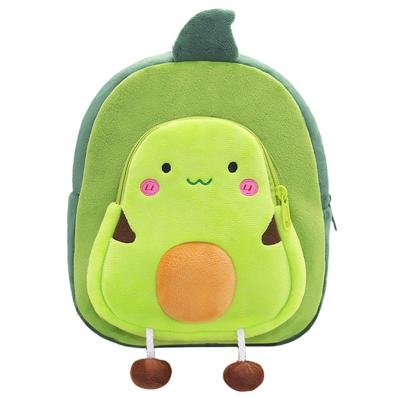 Plush Kids Backpack, Avocado Fruit Design, Soft Lightweight School Bag for Toddlers and Preschool Kids - Image 5